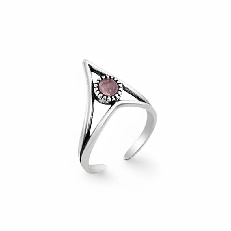 Anel falange Quartzo Rosa