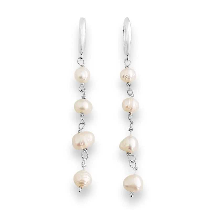 Brinco argola pérola Bibiana