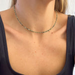 Gargantilha choker Turquesa Africana