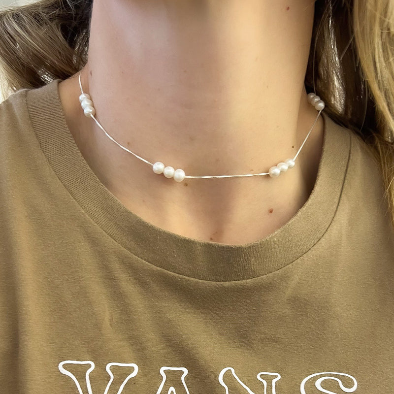 Gargantilha choker pérolas Aurora