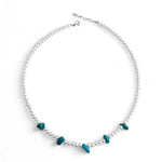 Gargantilha choker pérolas com Turquesa