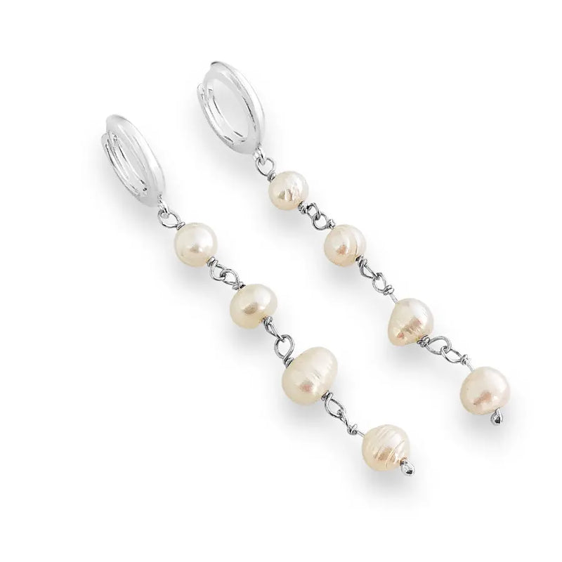 Brinco argola pérola Bibiana